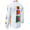 SUMMERDAY - Light-coloured long-sleeved shirt with coloured squares - GERMENS