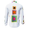 SUMMERDAY - Light-coloured long-sleeved shirt with coloured squares - GERMENS artfashion - Special long sleeve shirt in small limitation - Made in Germany
