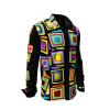 SUMMERNIGHT - Dark-coloured long-sleeved shirt with coloured squares - GERMENS artfashion - Unique long sleeve shirt designed by artists - Made in Germany