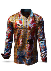 DAYDREAM - Rot blaues Langarmhemd - GERMENS artfashion -...