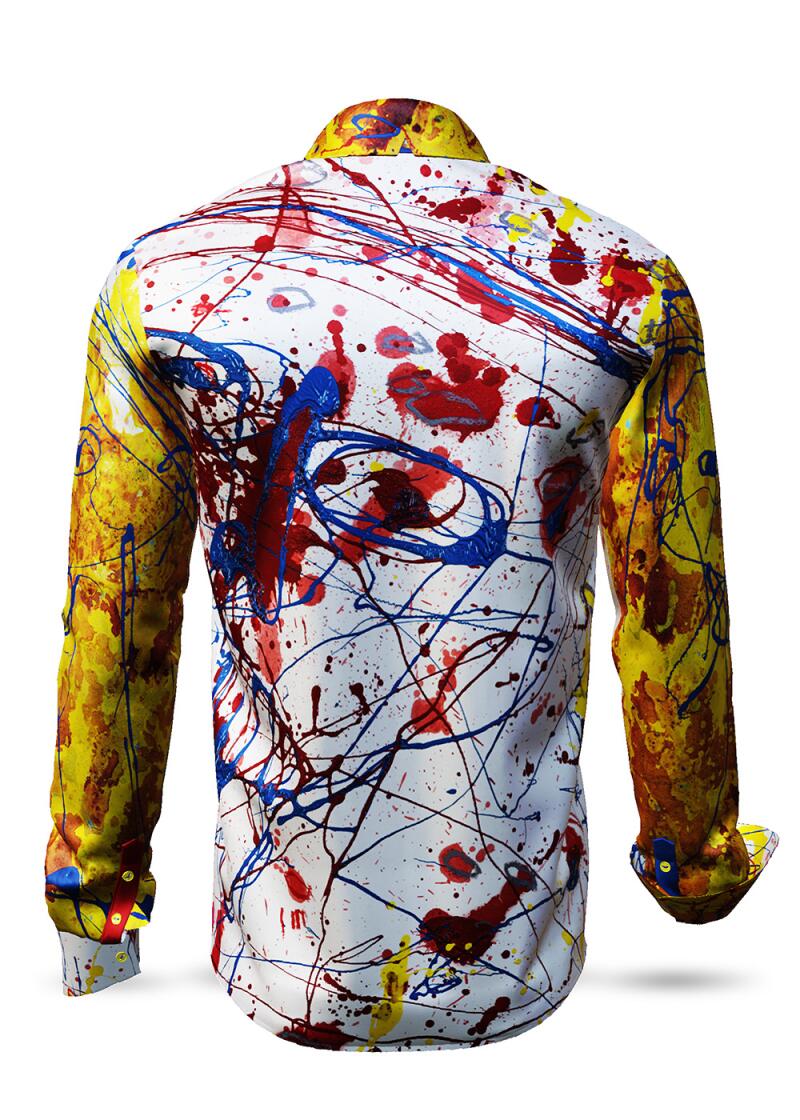 HEARTBEAT - Schwungvolles Langarmhemd mit gelben rmeln - GERMENS artfashion - Special long sleeve shirt in small limitation - Made in Germany