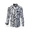 STRUCTURA - Black white long-sleeved shirt- GERMENS artfashion - Unusual long sleeve shirt in 10 sizes - Made in Germany