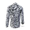 STRUCTURA - Black white long-sleeved shirt- GERMENS artfashion - Special long sleeve shirt in small limitation - Made in Germany