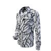 STRUCTURA - Black white long-sleeved shirt- GERMENS