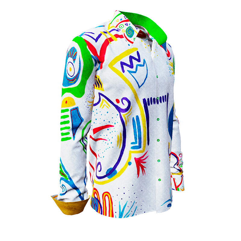 NAYMA - bright long-sleeved shirt with colourful drawings - GERMENS
