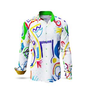 NAYMA - bright long-sleeved shirt with colourful drawings...