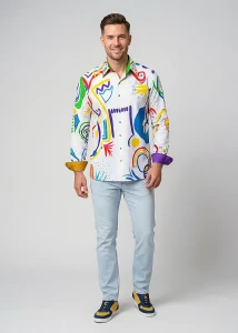 Entdecke bunte Hemden Herren NAYMA - 100 % Baumwolle