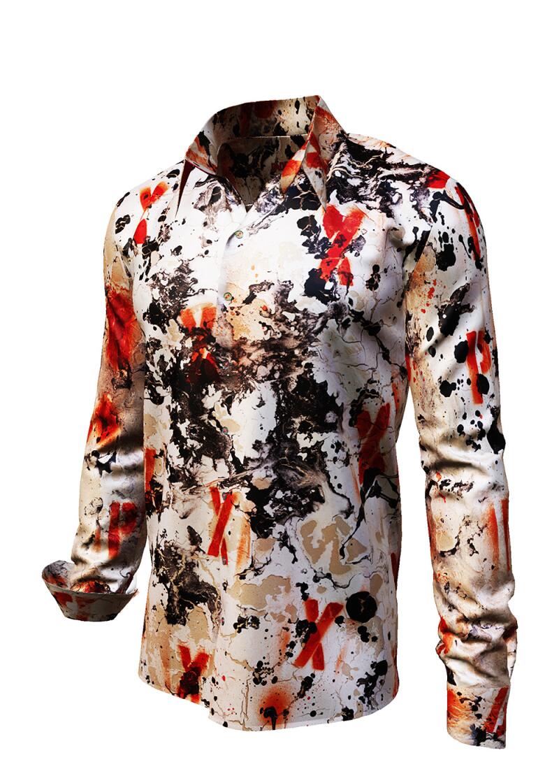 FADE TO GREY - Red black long-sleeved shirt- GERMENS