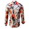 FADE TO GREY - Red black long-sleeved shirt- GERMENS artfashion - Unique long sleeve shirt designed by artists - Made in Germany