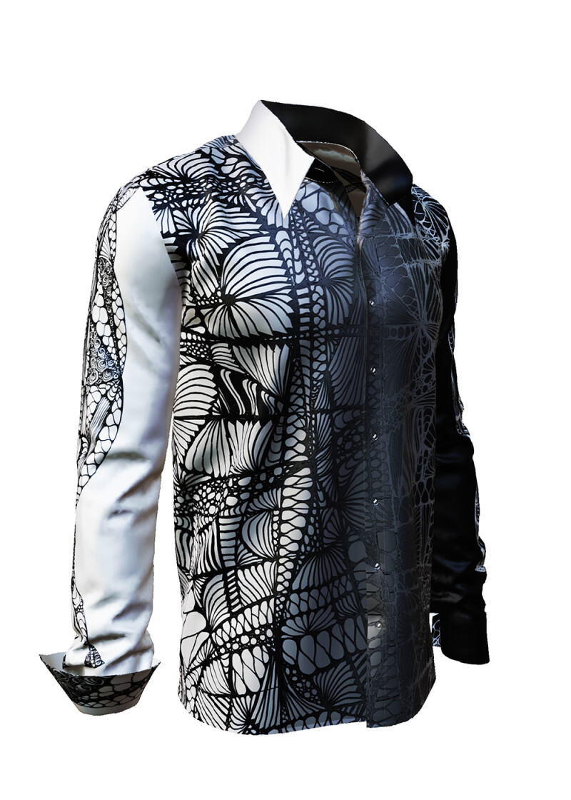 FILIGRAN - Long sleeve shirt with fine patterns - GERMENS artfashion - Unique long sleeve shirt designed by artists - Made in Germany