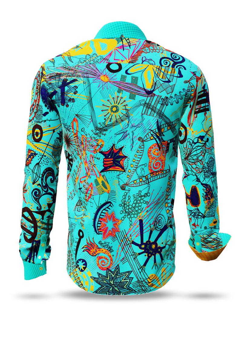 MAMBO BEACH - Bright casual shirt with coloured drawings...