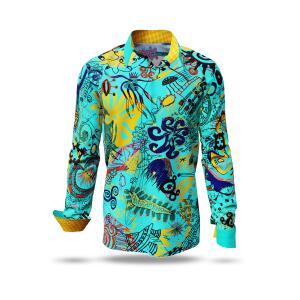 MAMBO BEACH - Bright casual shirt with coloured drawings...