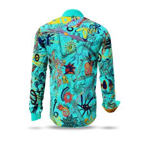 MAMBO BEACH - Bright casual shirt with coloured drawings...