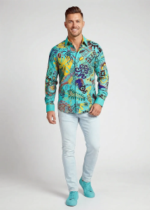 Entdecke bunte Hemden Herren MAMBO BEACH - 100 % Baumwolle