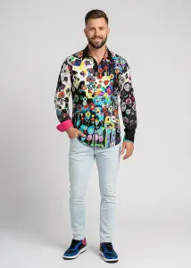 Discover colorful button up shirts for men POWERFLOWER -...