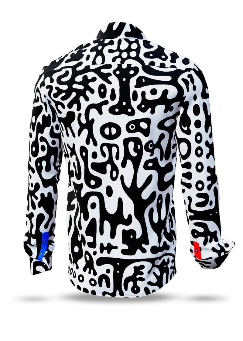 JUPPI - Long sleeve shirt with black white pattern - GERMENS