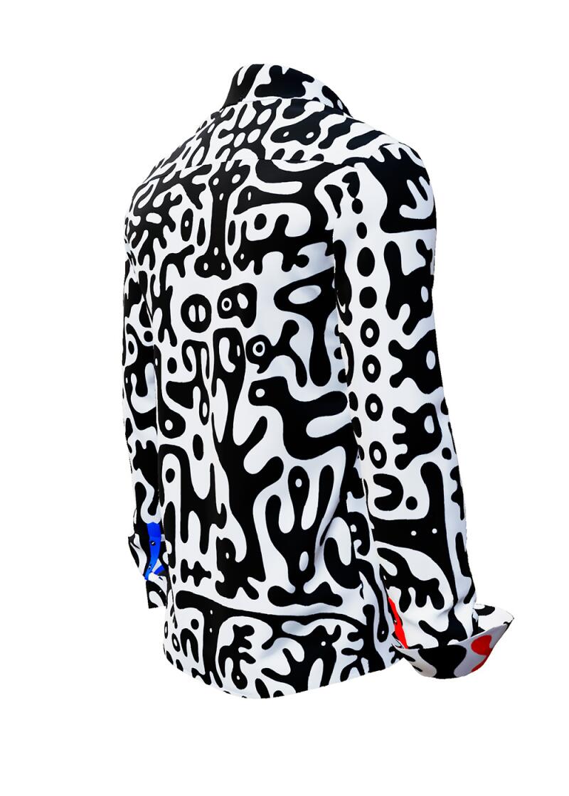 JUPPI - Long sleeve shirt with black white pattern - GERMENS