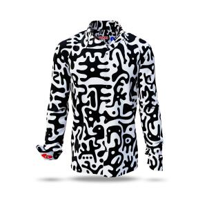 JUPPI - Long sleeve shirt with black white pattern - GERMENS