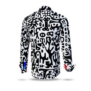 JUPPI - Long sleeve shirt with black white pattern - GERMENS