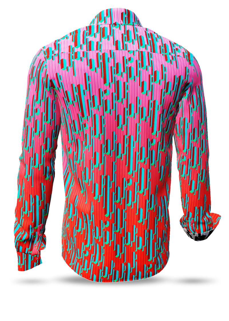 STALACNITE RED - rotes Hemd mit blauen Tropfsteinformen -...