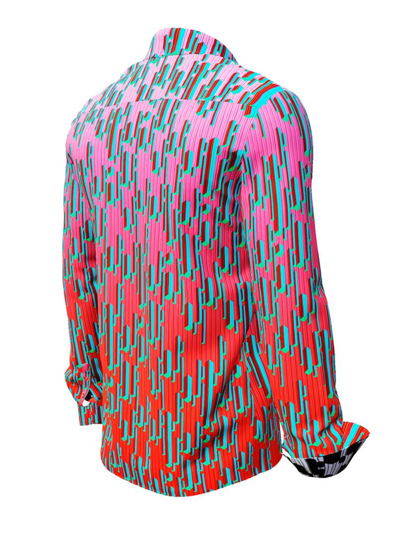 STALACNITE RED - red shirt with blue stalactite shapes - GERMENS