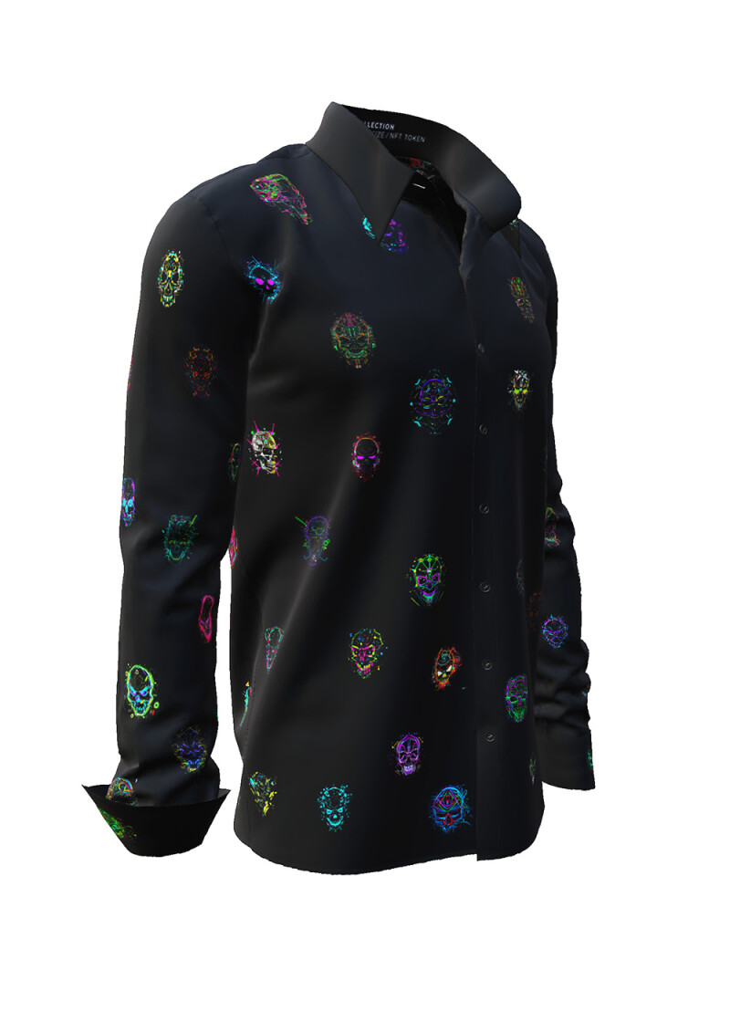 DEADHEAD MEETING - black shirt with colorful skulls - GERMENS