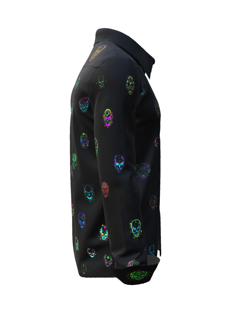 DEADHEAD MEETING - black shirt with colorful skulls - GERMENS