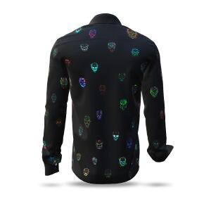 DEADHEAD MEETING - black shirt with colorful skulls -...