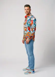 Discover colorful button up shirts for men FACES - 100%...