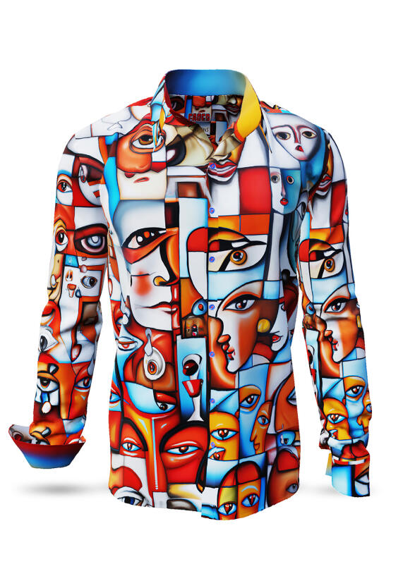 Entdecke bunte Hemden Herren FACES - 100 % Baumwolle