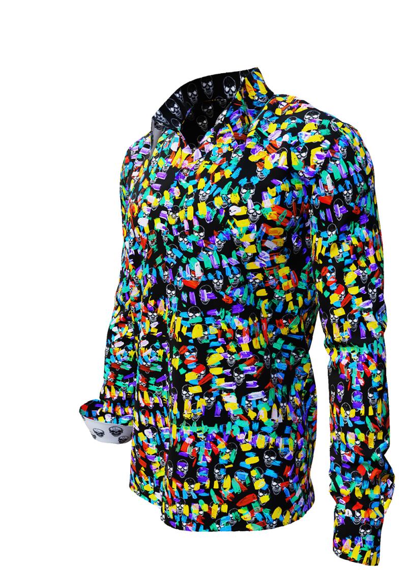 SKULL PARTY - Long sleeve shirt with hidden skulls - GERMENS