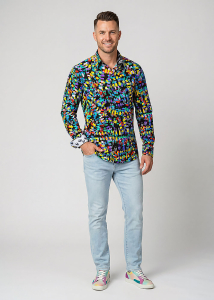Entdecke bunte Hemden Herren SKULL PARTY - 100 % Baumwolle