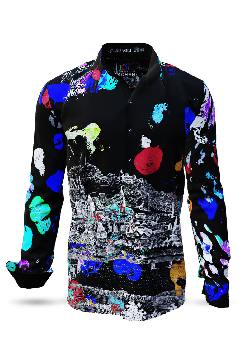 Discover Button Up Shirt JOY AACHEN TONIGHT - 100 % co