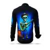 MR. DEATH PLAYS GUITAR - dark shirt with skeleton playing music - GERMENS