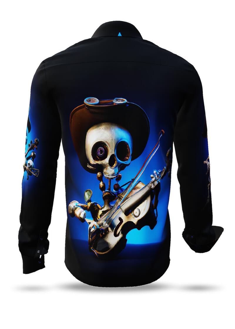 MR. DEATH PLAYS VIOLIN - dunkles Hemd mit musizierendem...