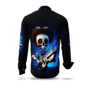 MR. DEATH PLAYS VIOLIN - dark shirt with skeleton playing...