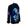 MR. DEATH PLAYS VIOLIN - dark shirt with skeleton playing music - GERMENS