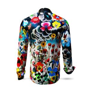 FLOWERDREAMS - dark long sleeve shirt with flowers  -...