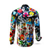 FLOWERDREAMS - dark long sleeve shirt with flowers  - GERMENS