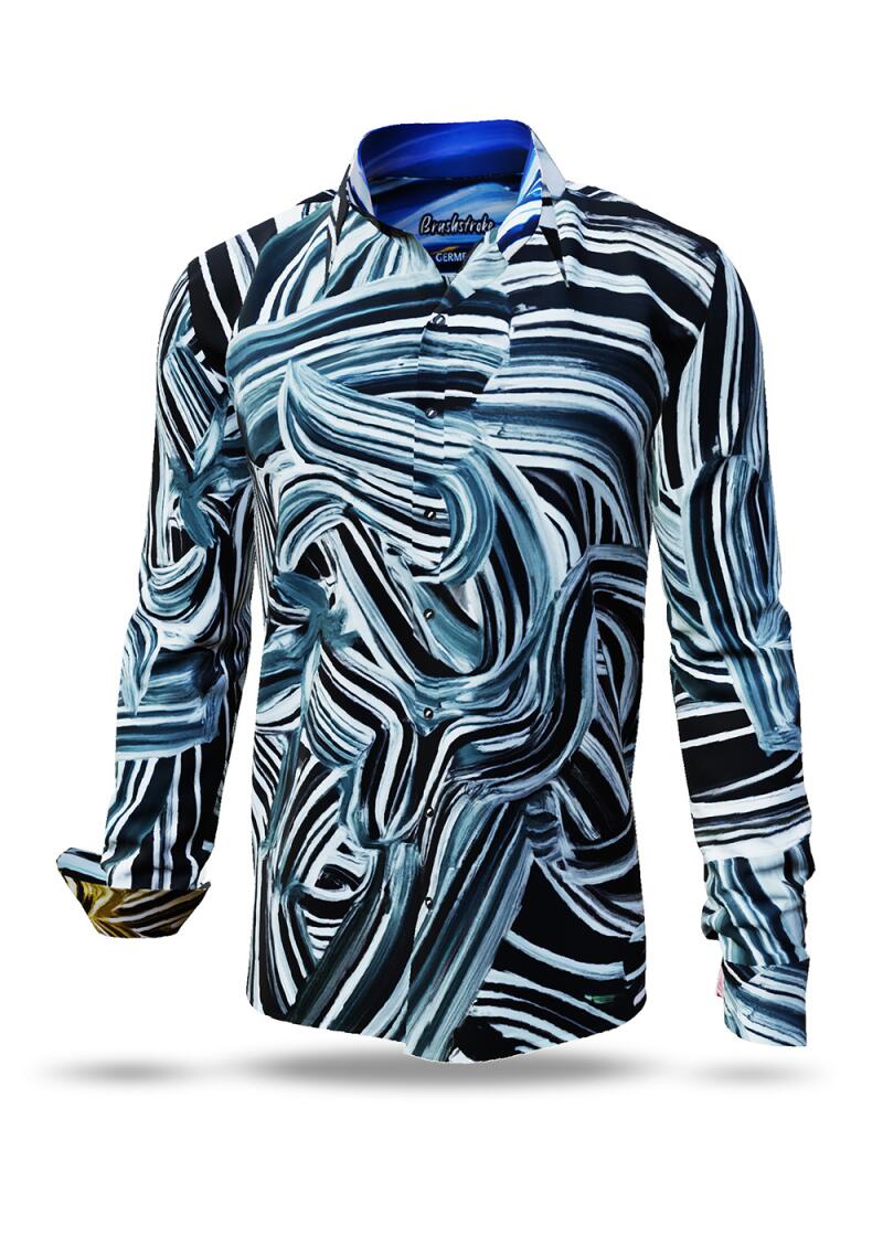 BRUSHSTROKE - blue long sleeve shirt - GERMENS