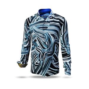 BRUSHSTROKE - blue long sleeve shirt - GERMENS