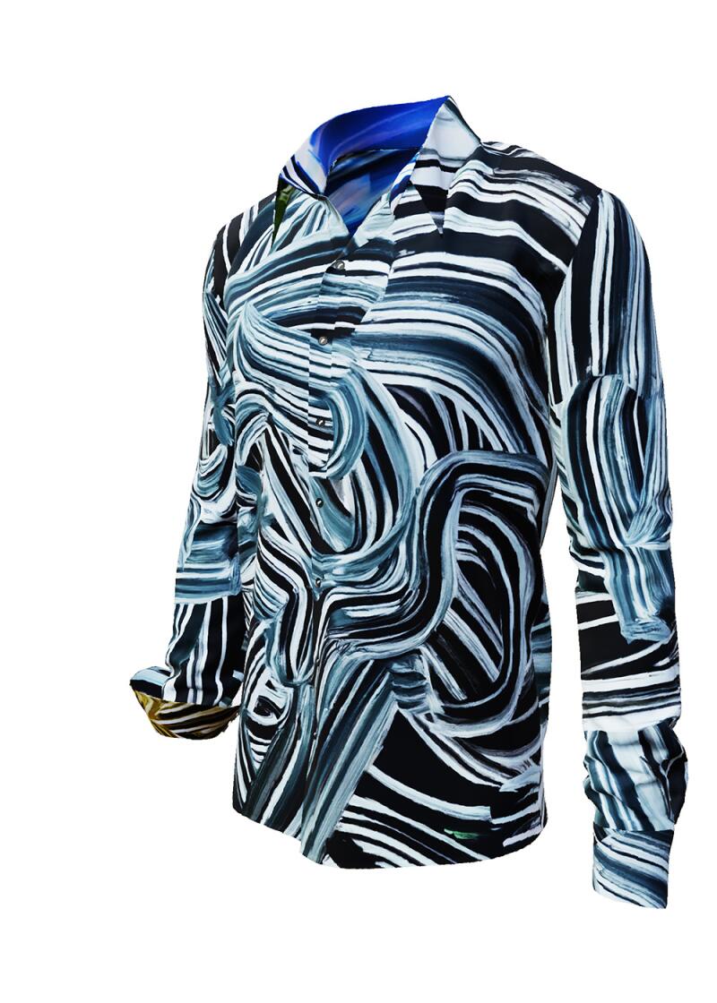 BRUSHSTROKE - blaues Langarmhemd - GERMENS