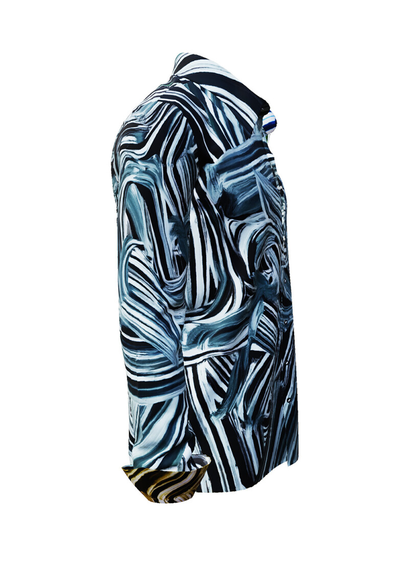 BRUSHSTROKE - blaues Langarmhemd - GERMENS