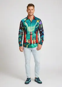 Entdecke bunte Hemden Herren MAGIC ELEPHANTS - 100 %...