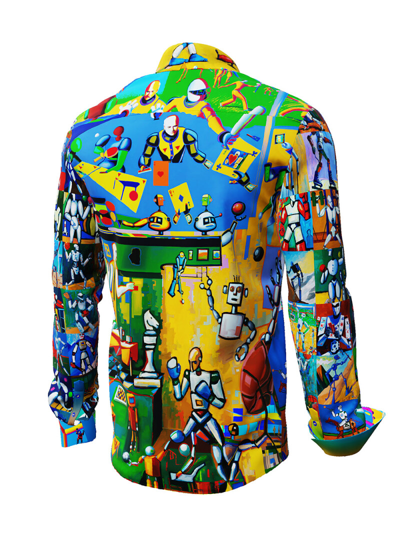 SPORTY HUMAN ROBOTS  - Shirt with athletic robots - GERMENS