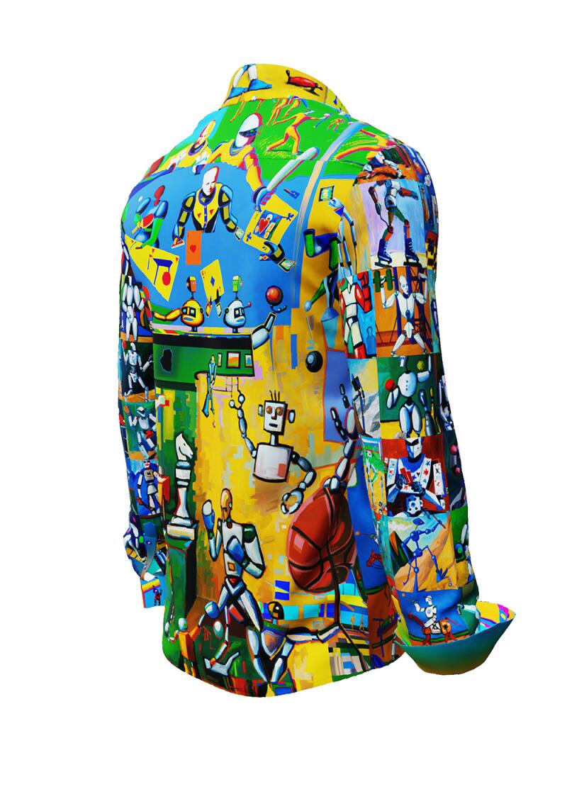 SPORTY HUMAN ROBOTS  - Shirt with athletic robots - GERMENS
