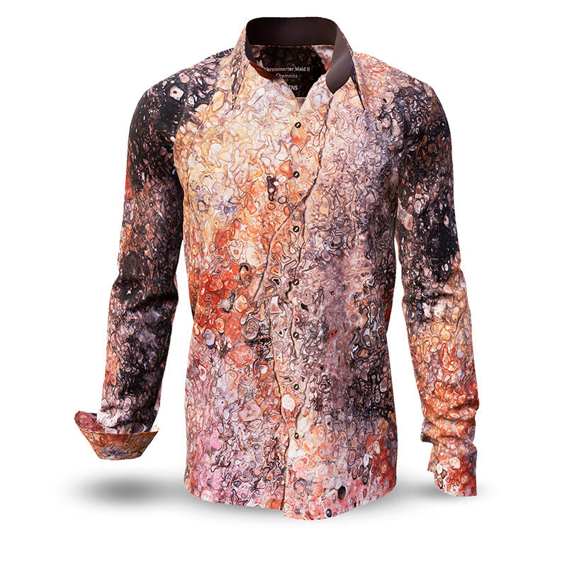 PETRIFIED FOREST CHEMNITZ 2 - Shirt with structures of petrifying tree - GERMENS artfashion - Unusual long sleeve shirt in 10 sizes - Made in Germany