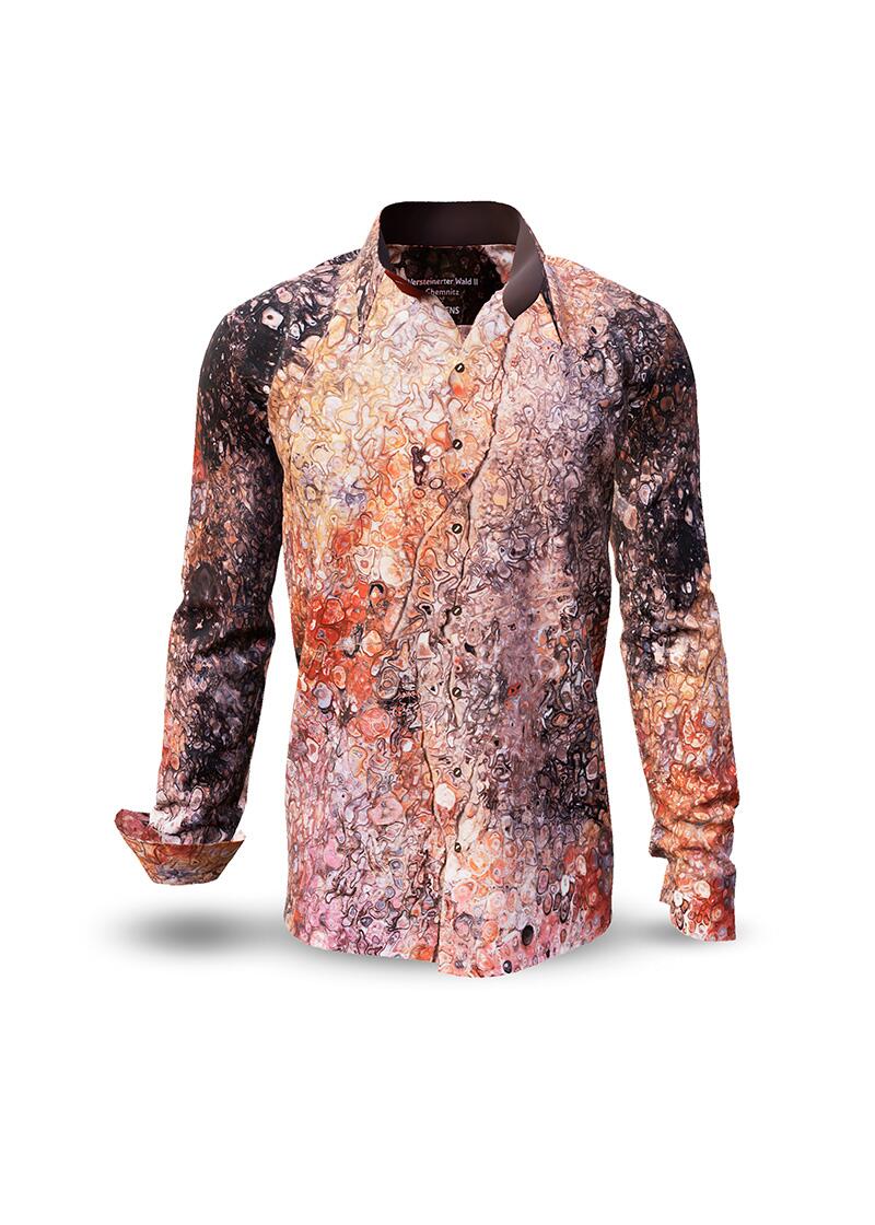 PETRIFIED FOREST CHEMNITZ 2 - Shirt with structures of petrifying tree - GERMENS artfashion - Unusual long sleeve shirt in 10 sizes - Made in Germany