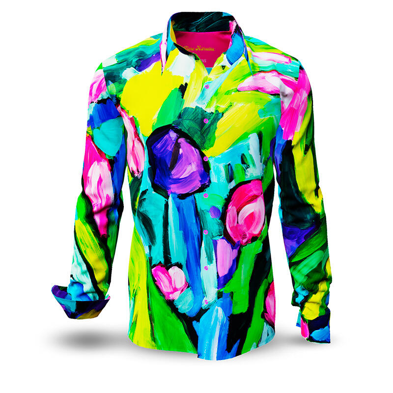 FIORE ASTRATTA - colourful long sleeve shirt - GERMENS artfashion - Unusual long sleeve shirt in 10 sizes - Made in Germany