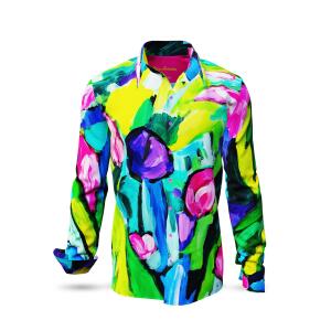 Discover Button Up Shirt FIORE ASTRATTA - 100 % cotton